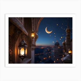 Ramadan Islamic Lanterns at night 7 Art Print