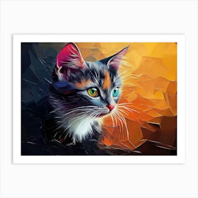 Cat Abstract 7 Art Print