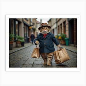 Cat In A Suit 7 Art Print