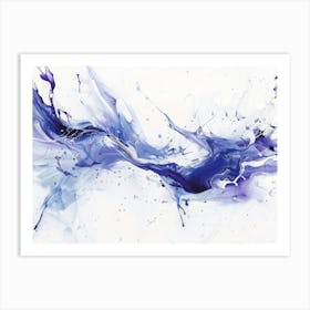 Blue Water Splash 1 Art Print