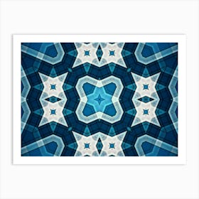 Abstract Pattern Of Blue Lines Art Print