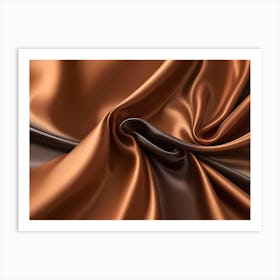 Abstract Image Of A Brown And Orange Fabric With Soft, Flowing Folds Art Print