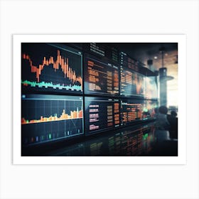 Stock Market Monitors Art Print