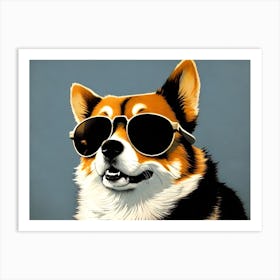 Corgi In Sunglasses 22 Art Print