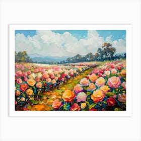 Field Of Roses Art Print