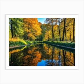 Serene Autumn Reflections 40 Art Print