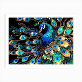 Peacock Painting 4 Art Print