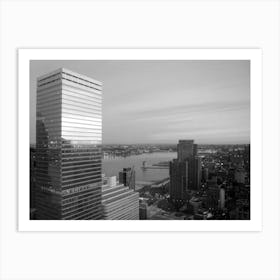 Black And White View Of New York City Art Print