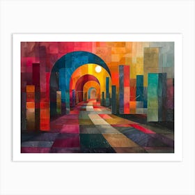 Arches In The Sky, Cubism Art Print