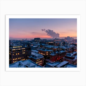 Cityscape At Dusk Art Print