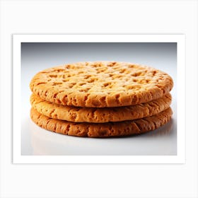 Three Biscuits On A White Background Art Print