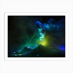 Polychrome Banshee Emitting A Spectral Glow Tendrils Of Haunting Aura Swirling Vibrancy Against A 1 Art Print