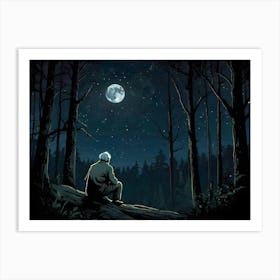 Moonlight In The Woods Art Print