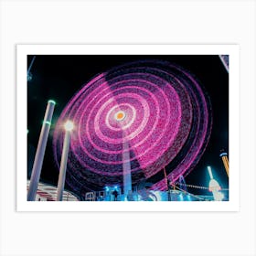 Ferris Wheel At Night Art Print