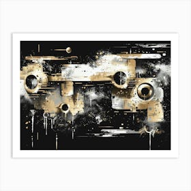 Gold And Black 84 Art Print