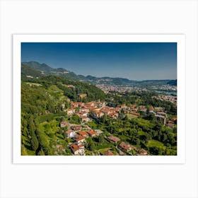 Aerial View Of A Village In Italy 1 Art Print