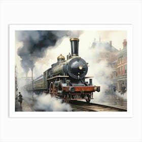 Leonardo Diffusion Xl Watercolour Of A Vintage Steampowered Lo 2 Upscaled Upscaled Art Print