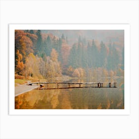 Wooden Dock In Lake Art Print