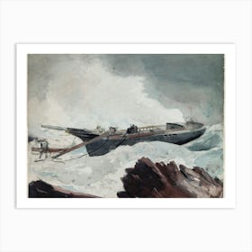 The Wrecked Schooner, Winslow Homer Art Print