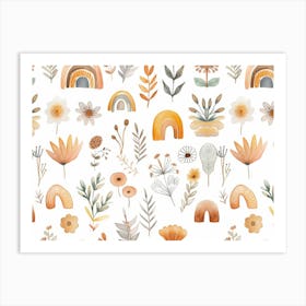 Watercolor Floral Pattern 2 Art Print