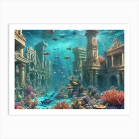 Underwater City Life Art Print