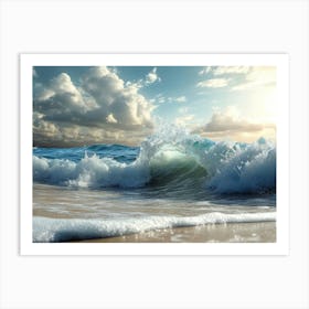 Wave Crashing On The Beach Art Print