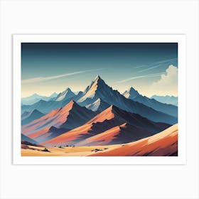 Landscape With Mountains Art Print