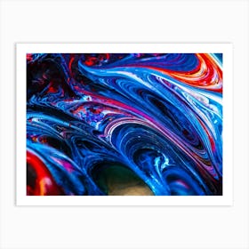 Abstract Digital Art Featuring A Chaotic Blend Of Colors Vivid And Vibrant Swirls Interplaying Wit Art Print