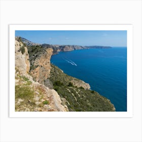 Blue Mediterranean Sea and limestone cliffs Art Print