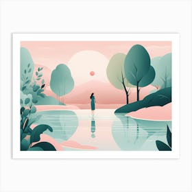 The Lake VECTOR ART Art Print