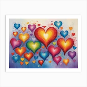 Hearts Of Love Art Print