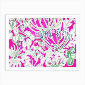 Bright Pink Spring Floral Art Print