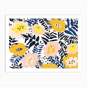 Floral Pattern For A Happy Life Art Print