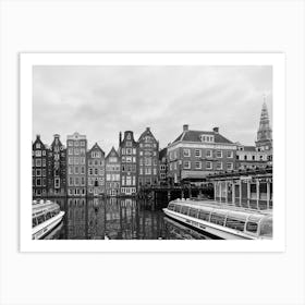Black and White: Artistic Amsterdam Canal House Composition | The Netherlands Art Print