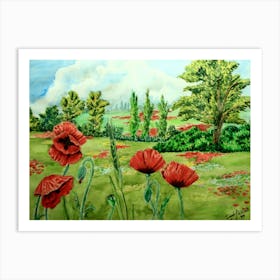 poppyfield in Suffolk Art Print