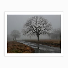 Foggy Road Art Print