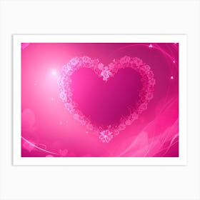 A Glowing Pink Heart Vibrant Horizontal Composition 80 Art Print