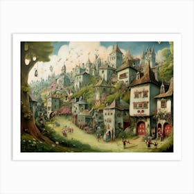 Fantasy Village 4 Art Print