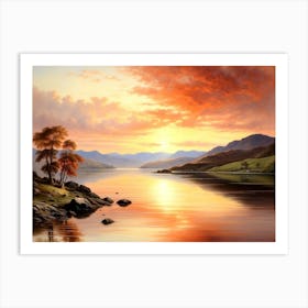 Sunset Over Loch Ryan Art Print