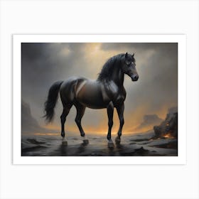 Black Horse 1 Art Print