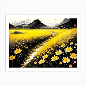 Yellow Flower Field Art Print