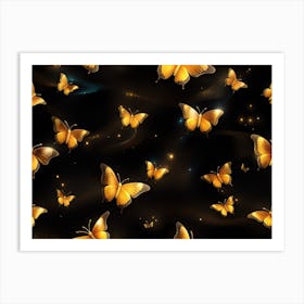 Golden Butterflies 8 Art Print