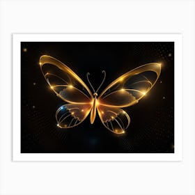 Golden Butterfly 72 Art Print