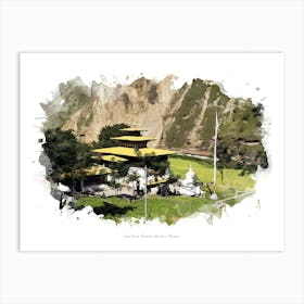 Gom Kora, Eastern Bhutan, Bhutan Art Print