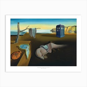 Salvador Dali & Dr Who Parody - Persistence Of Memory With Tardis Art Print