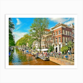 Europe, Netherlands, Canal In Amsterdam Art Print