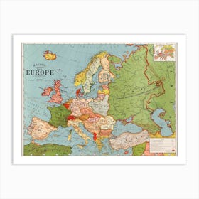 Bacon's Standard Map Of Europe By George Washington Bacon (1830–1922) Art Print