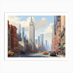 New York Drawing Watercolor 2 Art Print