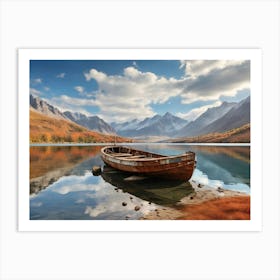 Boat On A Lake 1 Art Print