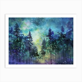 Forest Night Sky Art Print